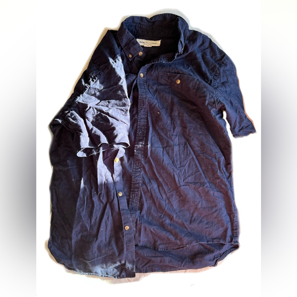 Navy VINTAGE Short Sleeved Button Up ☆